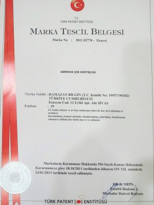 Serince Çiğ Köfte Marka Tescil